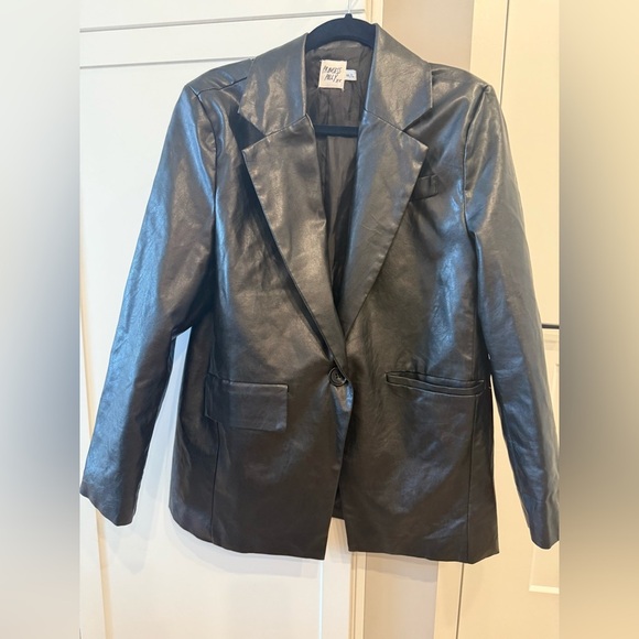 Princess Polly Faux Leather Black Jacket - Picture 2 of 6